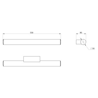 NIAGARA LED svítidlo, 530x50x90mm, 18W, 230V, plast, chrom AU511