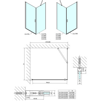 ZOOM obdélníkový sprchový kout 700x1000mm L/P varianta ZL1270ZL3210