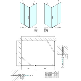 ZOOM obdélníkový sprchový kout 1000x700mm L/P varianta ZL1310ZL3270