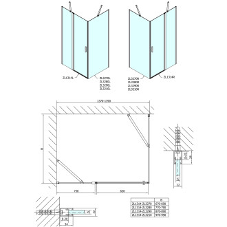 ZOOM obdélníkový sprchový kout 1400x700mm L/P varianta ZL1314ZL3270