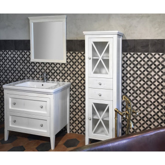 CROSS zrcadlo v dřevěném rámu 600x800mm, starobílá CR211