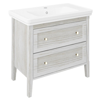 CROSS umyvadlová skříňka 85x81x47cm, 2x zásuvka, starobílá CR291