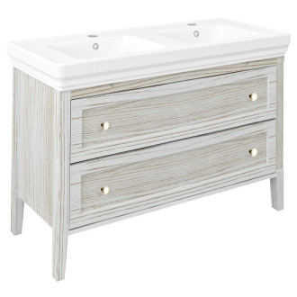 CROSS umyvadlová skříňka 116x77,5x49,5cm, 2x zásuvka, starobílá CR225