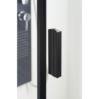 ZOOM BLACK čtvrtkruhová sprchová zástěna 900x900mm, čiré sklo, levá ZL2615BL