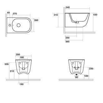 TRIBECA bidet závěsný 35x54cm, bílá 512501