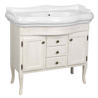 RETRO umyvadlová skříňka 89x80x48cm, starobílá 1621