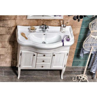 RETRO umyvadlová skříňka 89x80x48cm, starobílá 1621