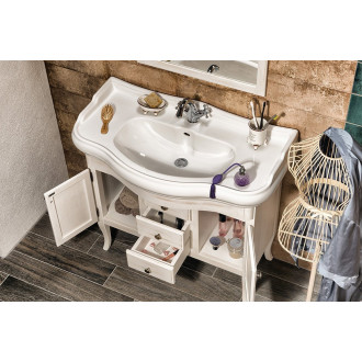 RETRO umyvadlová skříňka 89x80x48cm, starobílá 1621