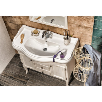 RETRO umyvadlová skříňka 89x80x48cm, starobílá 1621