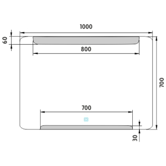 Nimco ZP 22004V LED zrcadlo 1000x700 s dotykovým senzorem