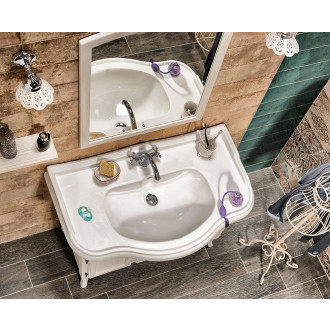 RETRO umyvadlová skříňka 89x80x48cm, starobílá 1621