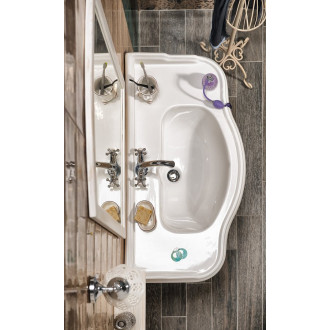 RETRO umyvadlová skříňka 89x80x48cm, starobílá 1621