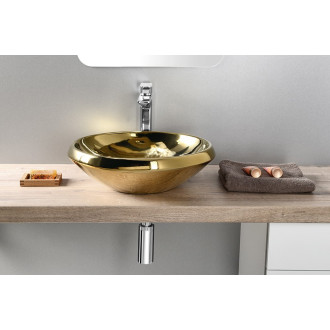 MINIMAL umyvadlo na desku kulaté, průměr 45cm, zlatá MN045-AK00