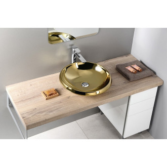 MINIMAL umyvadlo na desku kulaté, průměr 45cm, zlatá MN045-AK00