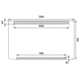 Nimco ZP 22006 LED zrcadlo 1200x700