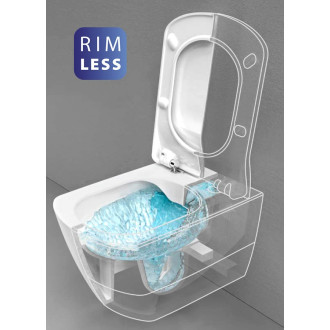 GLANC závěsná WC mísa, Rimless, 37x51,5cm, bílá GC321