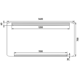 Nimco ZP 22008 LED zrcadlo 1400x700