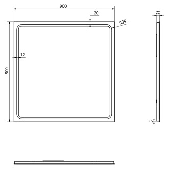 GEMINI zrcadlo s LED osvětlením 900x900mm GM092
