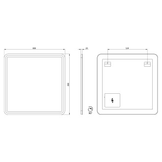 NYX zrcadlo s LED osvětlením 800x800mm NY080