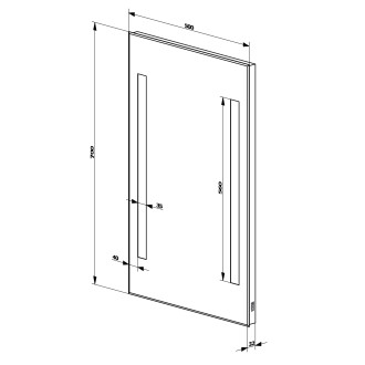 Zrcadlo s LED osvětlením 50x70cm, kolébkový vypínač ATH5