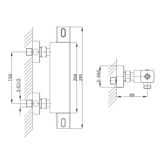 MIXONA nástěnná sprchová termostatická baterie, chrom MG411