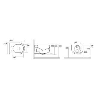 FLO závěsná WC mísa, Rimless, 37x54cm, bílá 311101