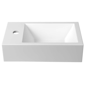 AMAROK umývátko, litý mramor, 40x22cm, baterie vlevo, bílá AR400