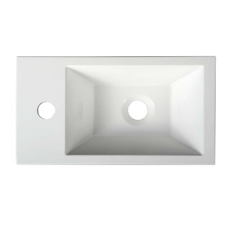 AMAROK umývátko, litý mramor, 40x22cm, baterie vlevo, bílá AR400