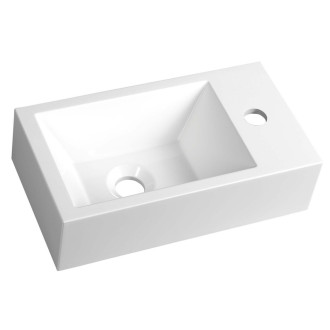 AMAROK umývátko, litý mramor, 40x22cm, baterie vpravo, bílá AR500
