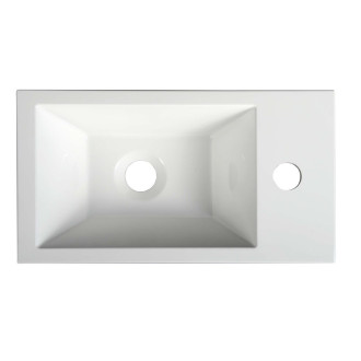AMAROK umývátko, litý mramor, 40x22cm, baterie vpravo, bílá AR500