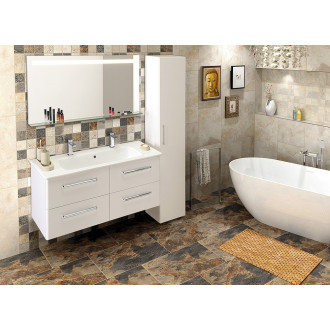 BRETO zrcadlo s LED osvětlením a policí 1200x608mm BT120