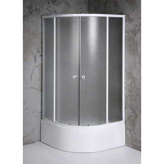 ARLEN čtvrtkruhová sprchová zástěna 900x900x1500 mm, sklo Brick BTR903