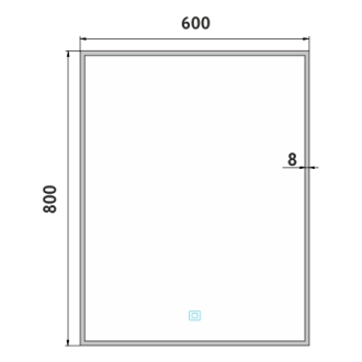 Nimco ZPC 13002V-90 Černé LED zrcadlo 600x800 s dotykovým senzorem