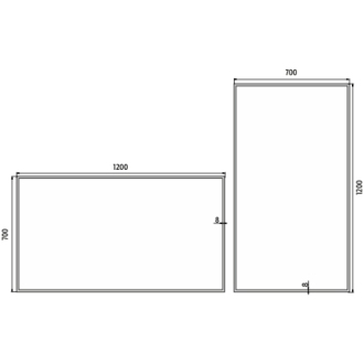 Nimco ZPC 13006-90 Černé LED zrcadlo 1200x700