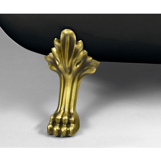 RETRO volně stojící vana 158x76x71cm, nohy bronz, černá/bílá 72972