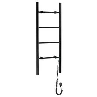 KARBO elektrický sušák ručníků, kulatý, 400x1120mm, 87 W, černá mat KB904