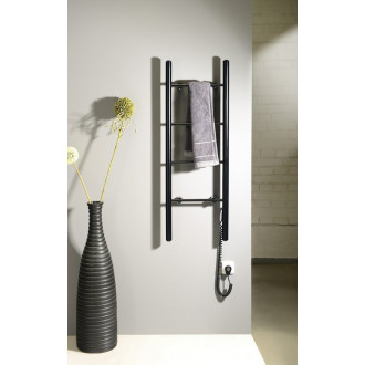 KARBO elektrický sušák ručníků, kulatý, 400x1120mm, 87 W, černá mat KB904