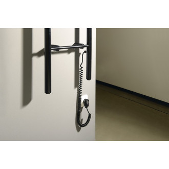KARBO elektrický sušák ručníků, kulatý, 400x1120mm, 87 W, černá mat KB904