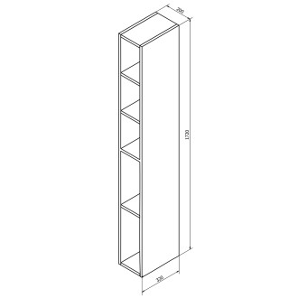 ESPACE otevřená policová skříňka 20x172x32cm, bílá ESC100-3030