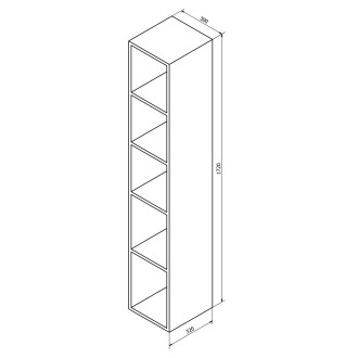 ESPACE otevřená policová skříňka 30x172x32cm, borovice rustik ESC160-1616