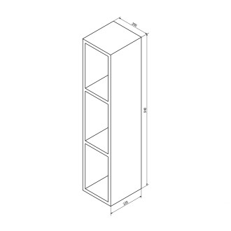 ESPACE otevřená policová skříňka 20x94x22cm, dub stříbrný ESC130-1111