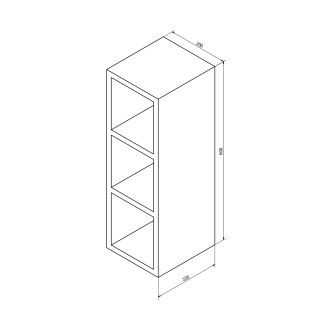 ESPACE otevřená policová skříňka 20x60x22cm, bílá ESC140-3030