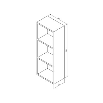 ESPACE otevřená policová skříňka 35x94x22cm, bílá ESC170-3030