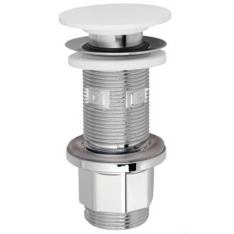 IMPALA umyvadlová výpust 5/4“, click clack, Rockstone zátka, bílá mat WA03451