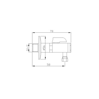 Rohový ventil s matkou, 1/2"x 3/8", nikl 2020NK