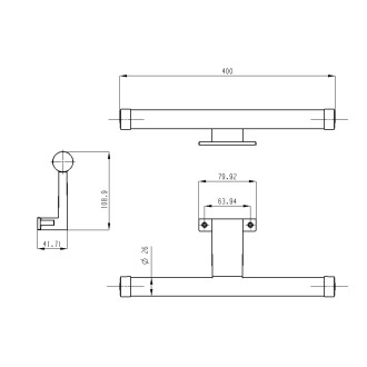 KRONAS LED svítidlo, 6W, 230V, 400x40x100mm, plast, chrom KA400