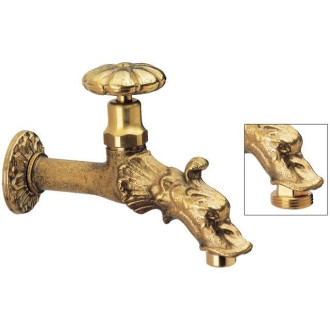 Retro zahradní ventil s rozetou, bronz CH123
