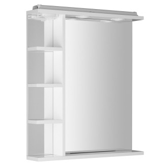 KORIN zrcadlo s LED osvětlením, zásuvkou a policemi 60x70x12cm KO377