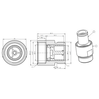 Zpětná klapka, 1/2"x1/2", chrom ADA11 ADA11