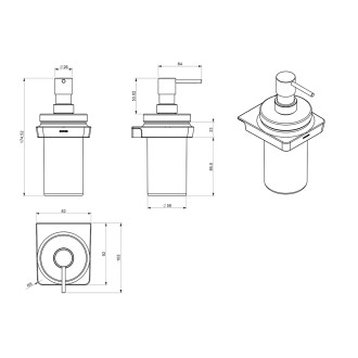 ZEN dávkovač mýdla 250ml, mléčné sklo, chrom 161010